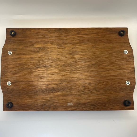 Vintage 70s wooden serving tray w/ ceramic tile and knife - Picture 3 of 9